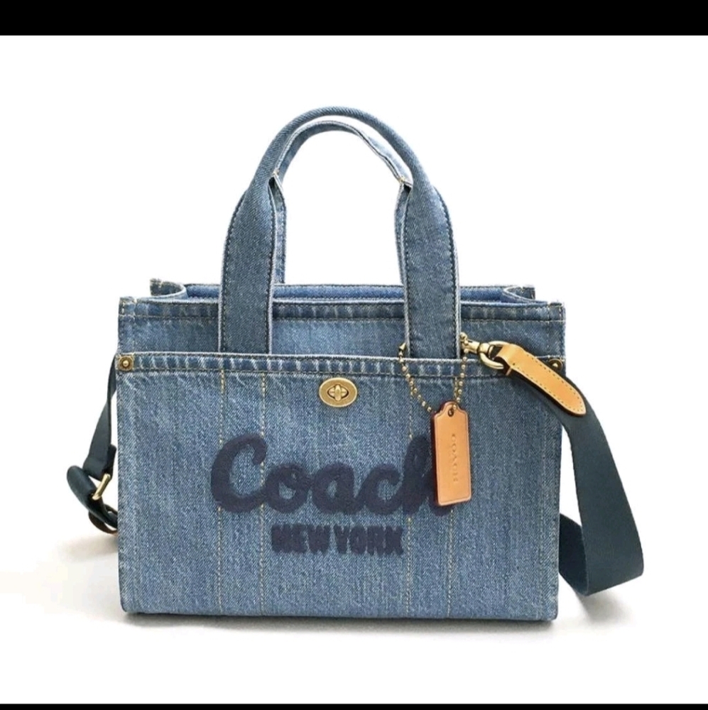 Coach CR657 Blue Jean Denim B4 Tote Crossbody Bag New